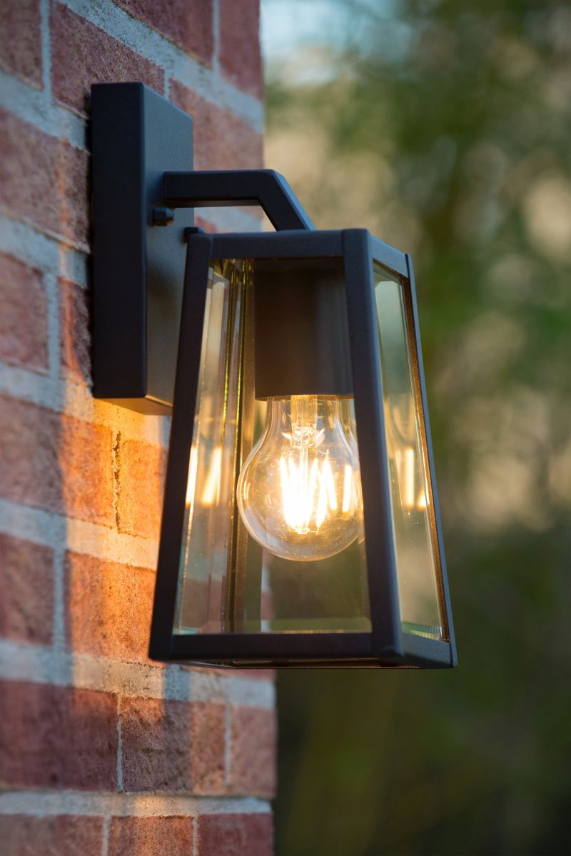 Lucide MATSLOT - Nástenné svietidlo Vonkajšie - 1xE27 - IP23 - Čierne